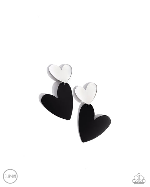 Romantic Occasion - Black Clip On Earring