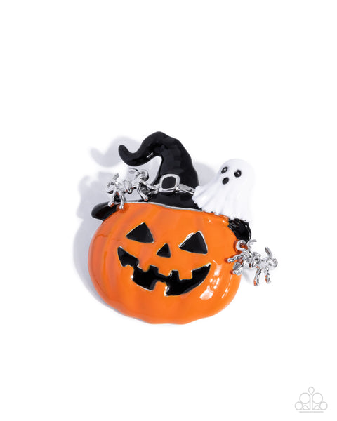 Historic Halloween Orange Brooch