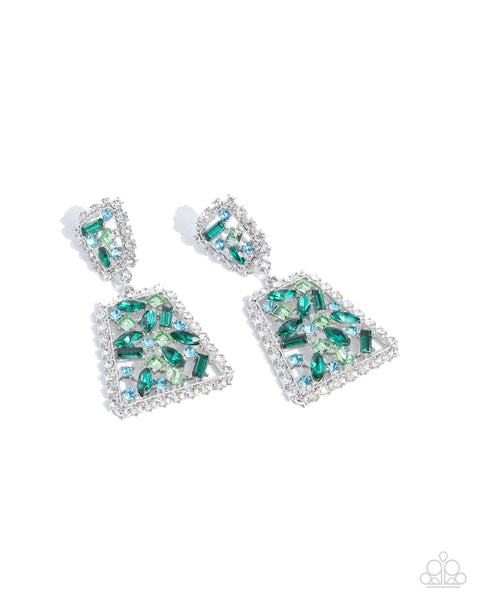 Glistening Gala Green Earrings