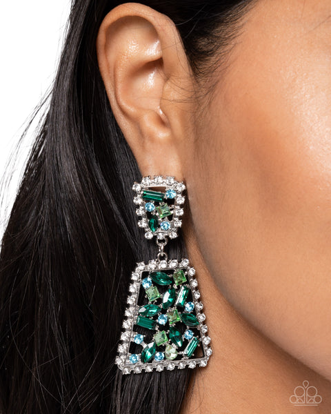 Glistening Gala Green Earrings