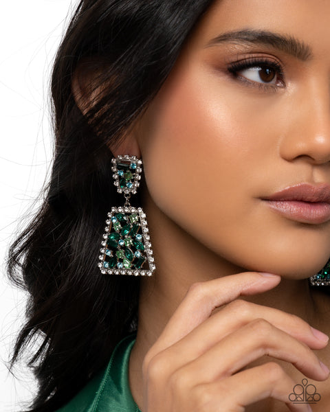 Glistening Gala Green Earrings