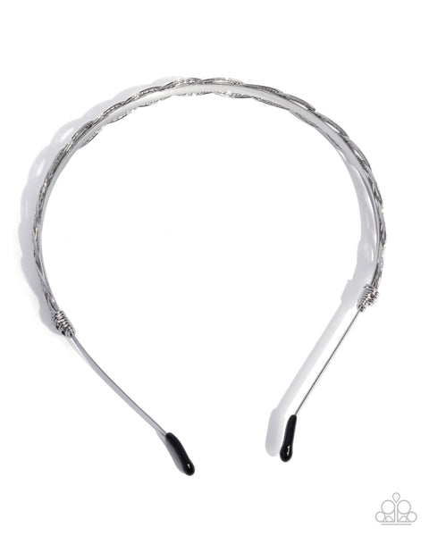 Braided Boarding School Silver Headband