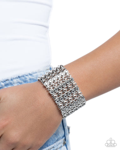 Reflective Rows Silver Bracelet
