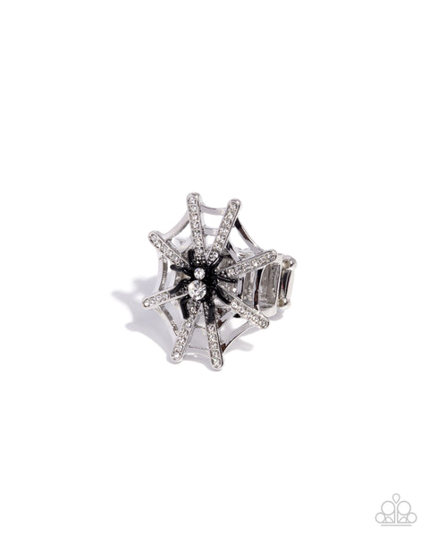 Spiderweb Shimmer Black Ring