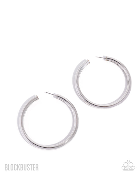 Curve Ball Silver Earring