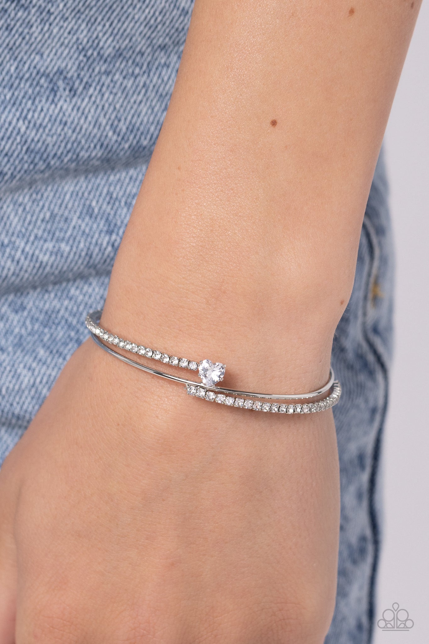 Sensational Sweetheart - White Bracelet