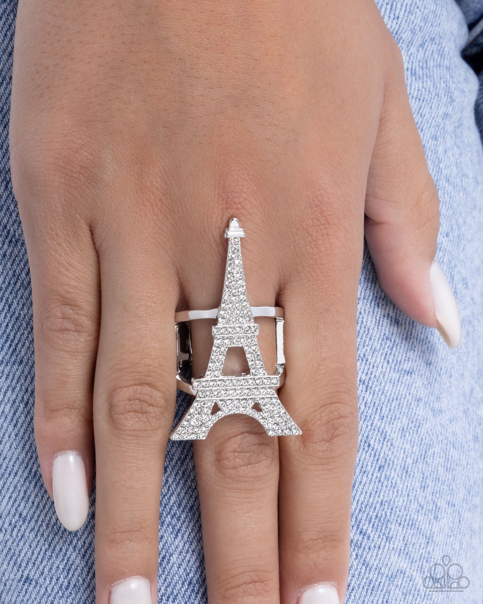 Eiffel Tower Ease White Ring