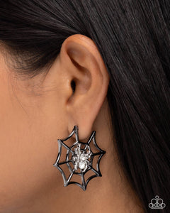 Spiderweb Showcase Black Earring