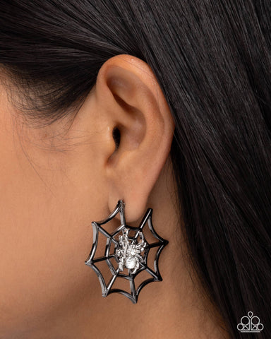 Spiderweb Showcase Black Earring