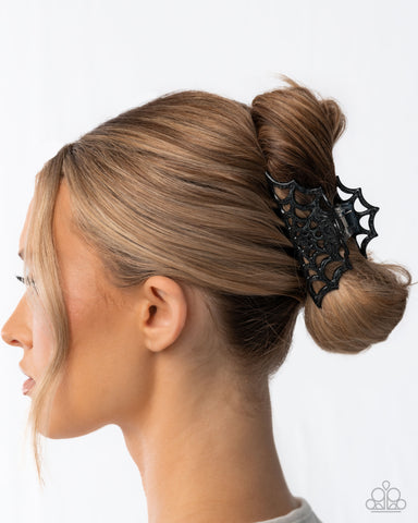 Spiderweb Season Black Hairclip