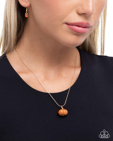 Pumpkin Panache Orange Necklace