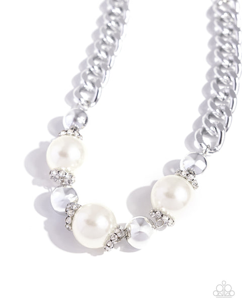 Generously Glossy - White Necklace