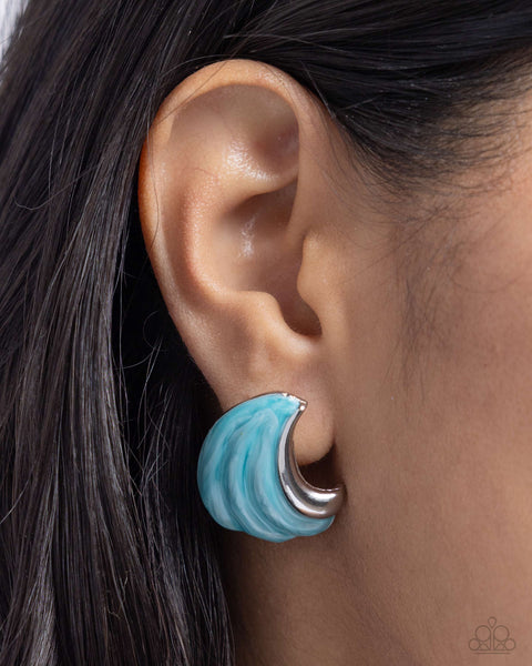 Whimsical Waves - Blue Earrings