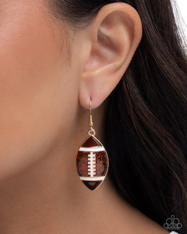 Football Facade Brown Earring