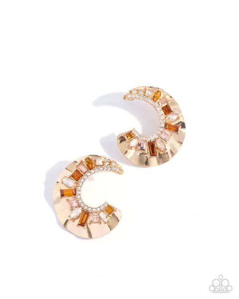 Crimped Color Brown Earrings