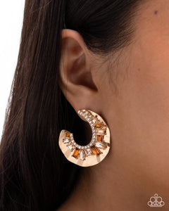 Crimped Color Brown Earrings