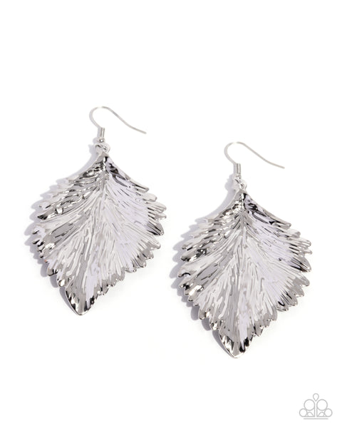 Feathered Flair Silver Earring