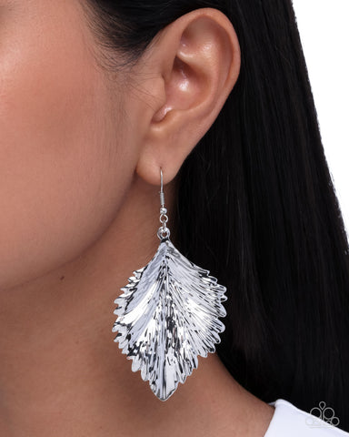 Feathered Flair Silver Earring