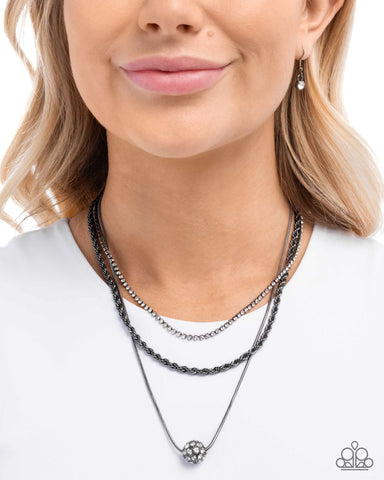 True Love Tiers Black Necklace