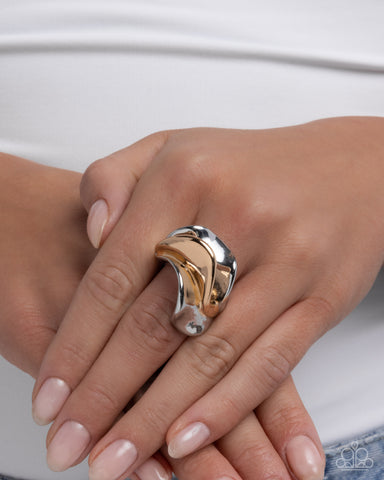 Abstract Academy Silver Ring