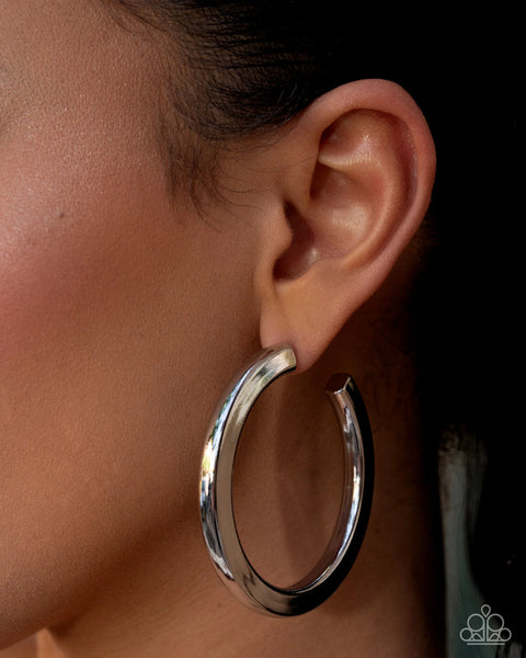 Sleek Spotlight Silver Earrings