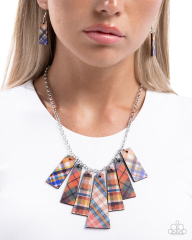 Pleasing Plaid Red Necklace