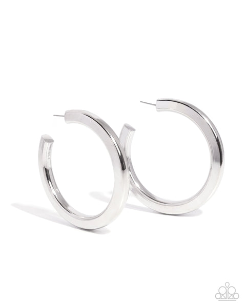 Sleek Spotlight Silver Earrings