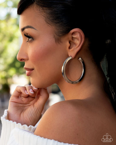 Sleek Spotlight Silver Earrings