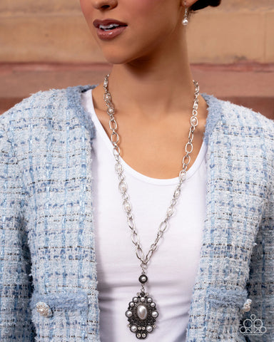 Vintage Selfie White Necklace