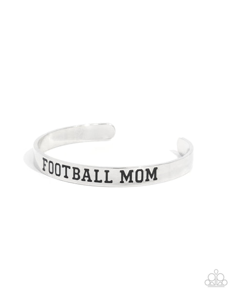 Football Mom Silver Bracelet