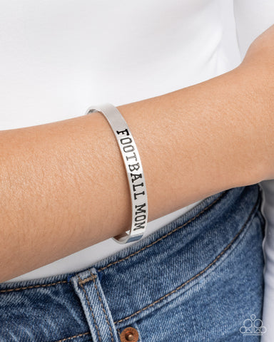 Football Mom Silver Bracelet