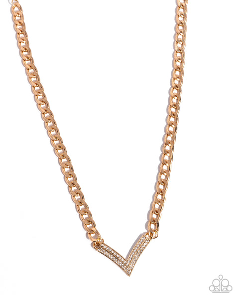 Confident Chevron Gold Necklace