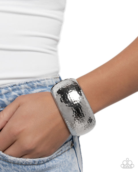 Hammered Hassle Silver Bracelet