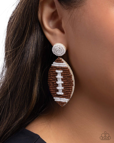 Football Fan Brown Earrings