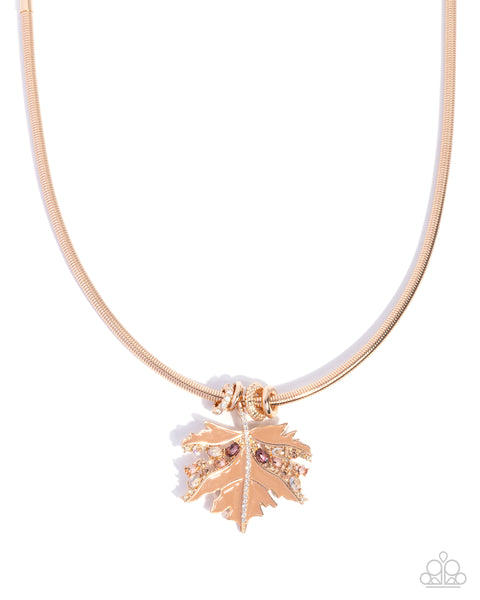 Lovely Leaf Brown Necklace