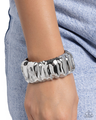 Warped Wheelhouse Silver Bracelet