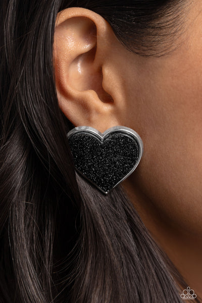 Glitter Gamble - Black Earrings