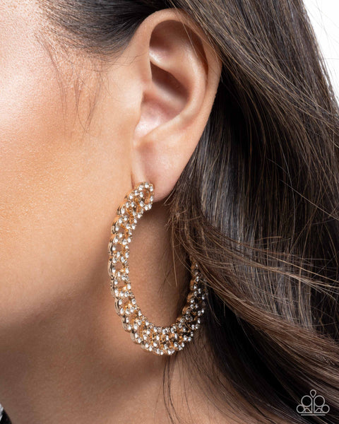 Interlocked Icing Gold Earring