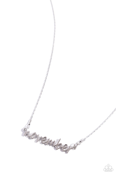 Birth Month Bling Silver November Necklace