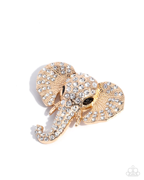 Elephant Empathy Gold Brooch