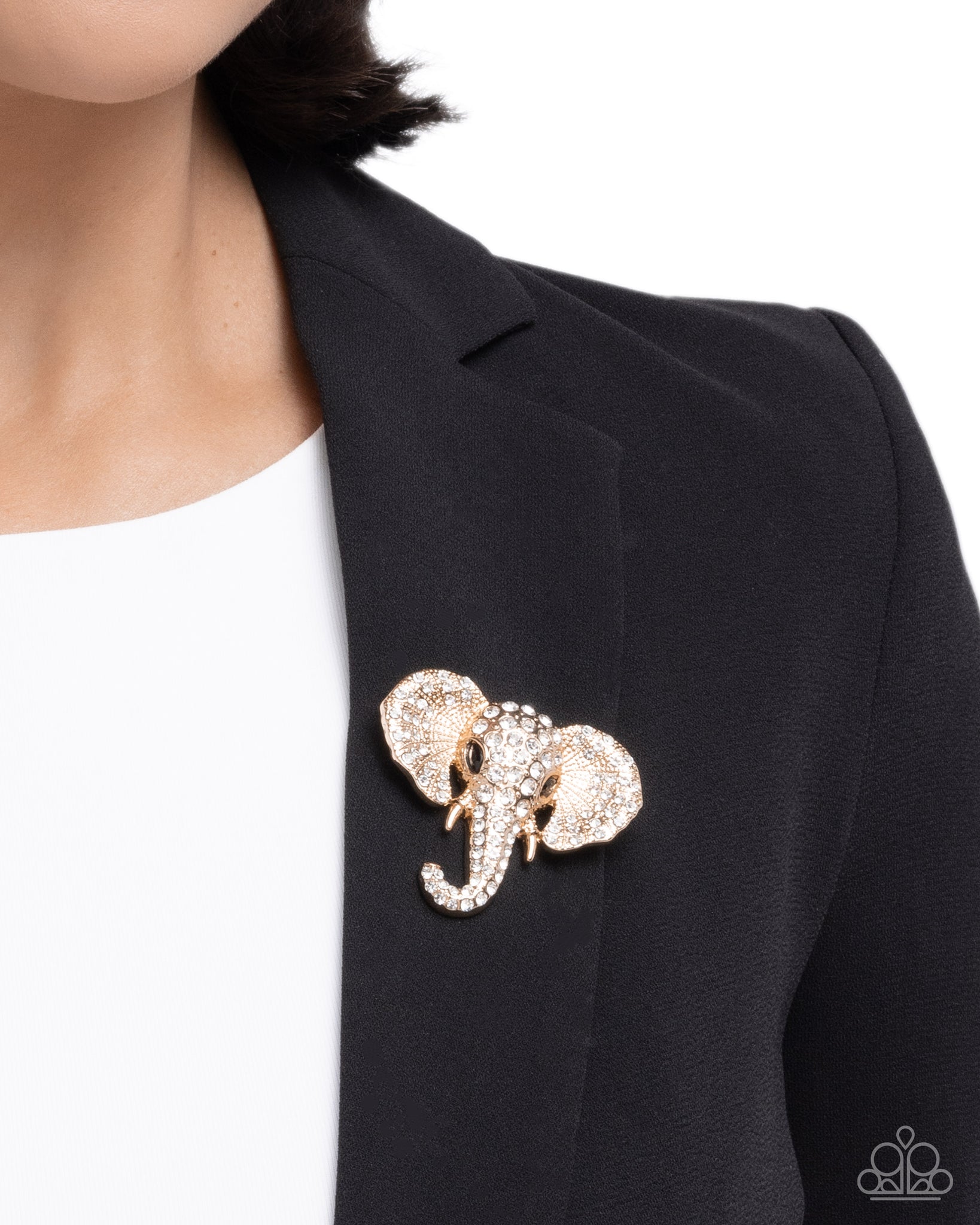 Elephant Empathy Gold Brooch