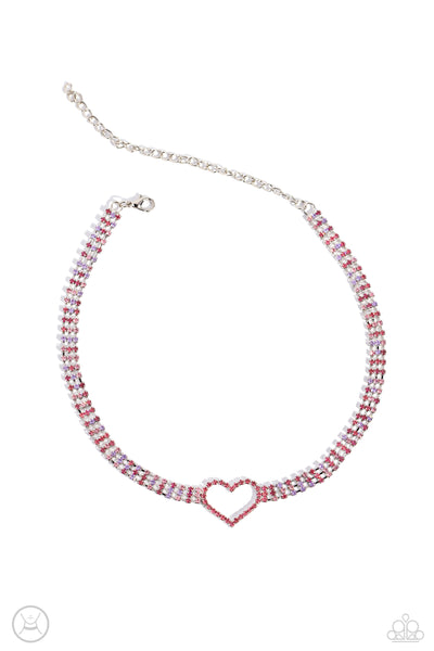 Rows of Romance - Pink Necklace