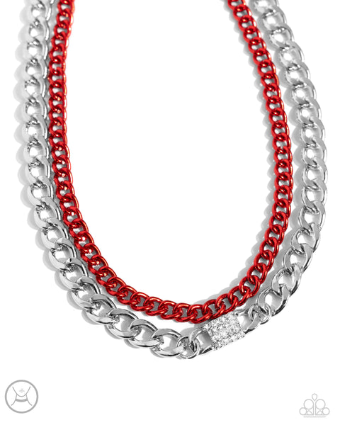 Exaggerated Effort - Red Necklace