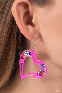 Embellished Emeralds - Pink Earrings