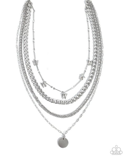 Fluttering Fringe Silver Necklace