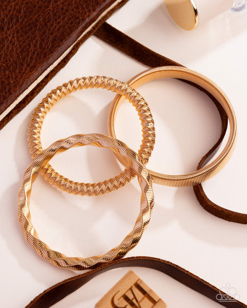 Tailored Texture Gold Bracelet