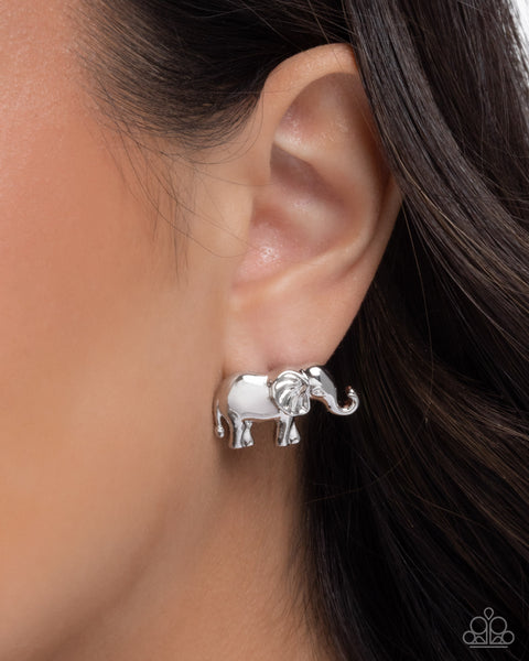 Elephant Eloquence Silver Earring