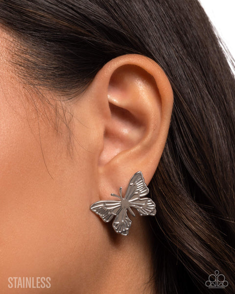 Soaring Sensation Silver Stainless Steel Earrings