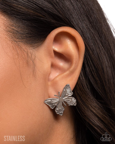 Soaring Sensation Silver Stainless Steel Earrings