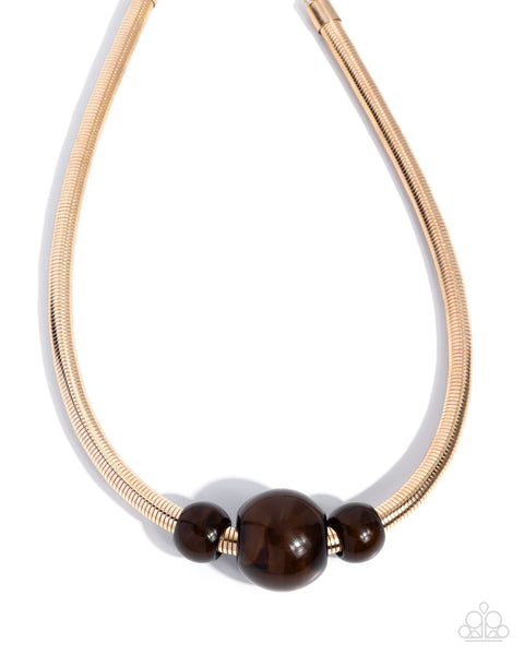 Sleek Shift Brown Necklace